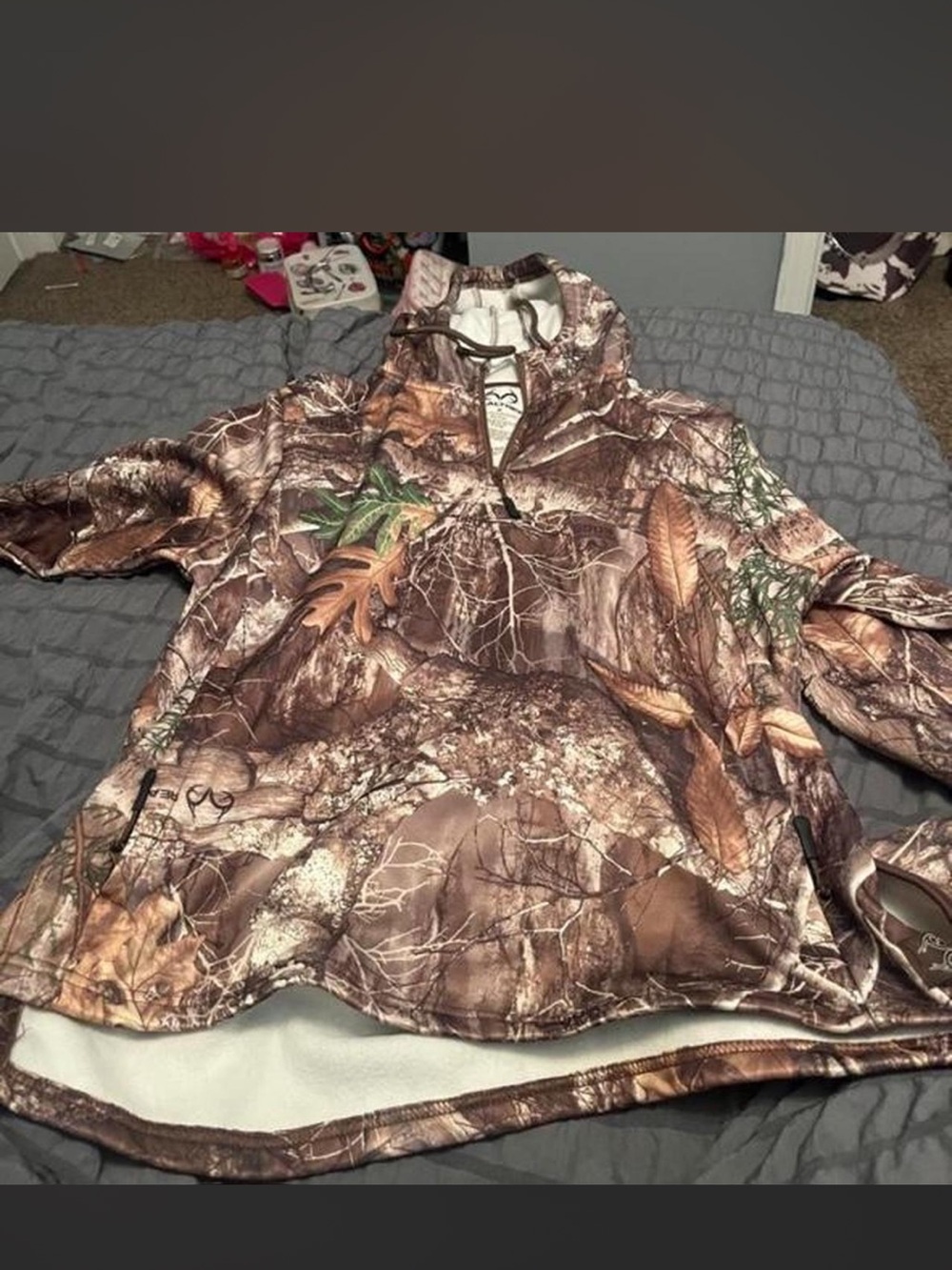 Realtree Kids Camo Pullover Jacket in Brown & Green